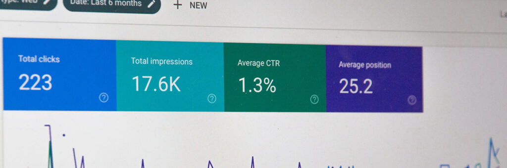 Search Engine Optimization, or SEO, dashboard showing Google Analytics